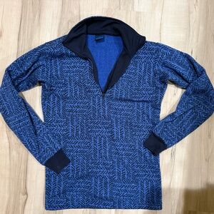 Vtg Patagonia Capilene 1/4 Zip Geometric Blue 90s fits like Medium vintage